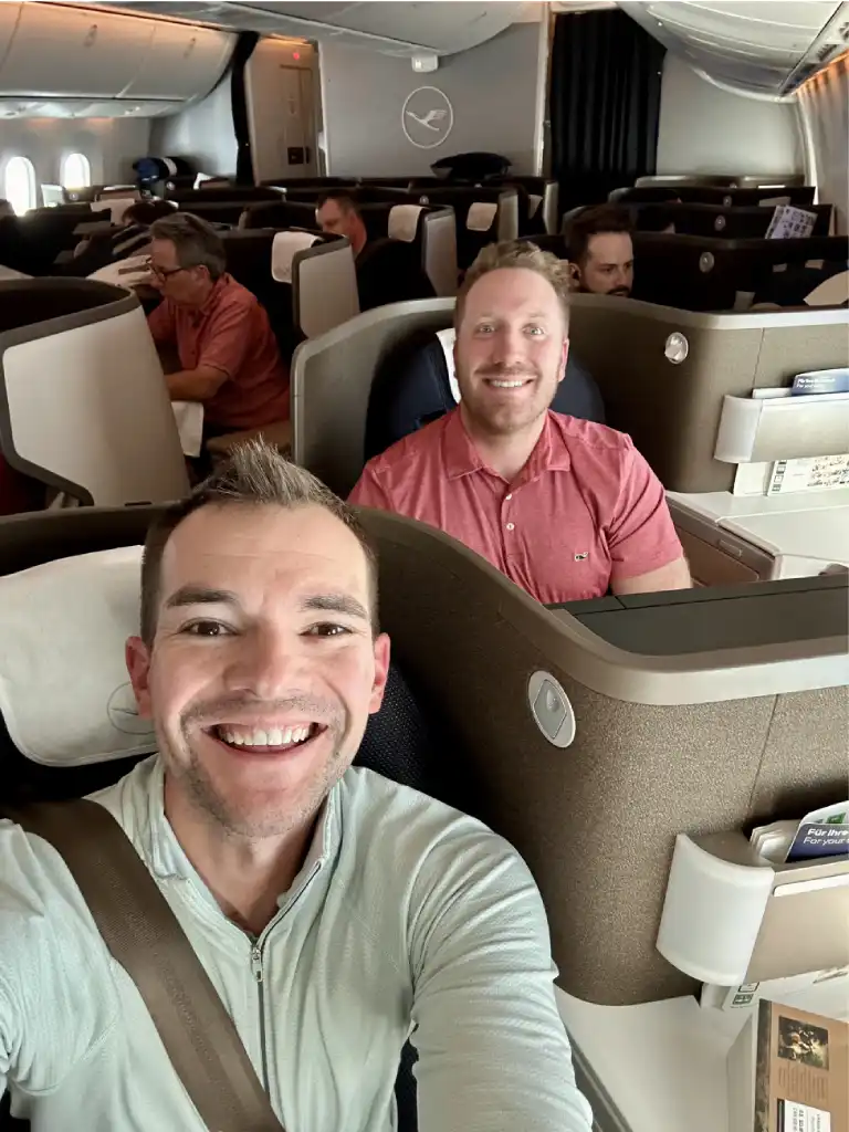 Jared and Nick in premium seats