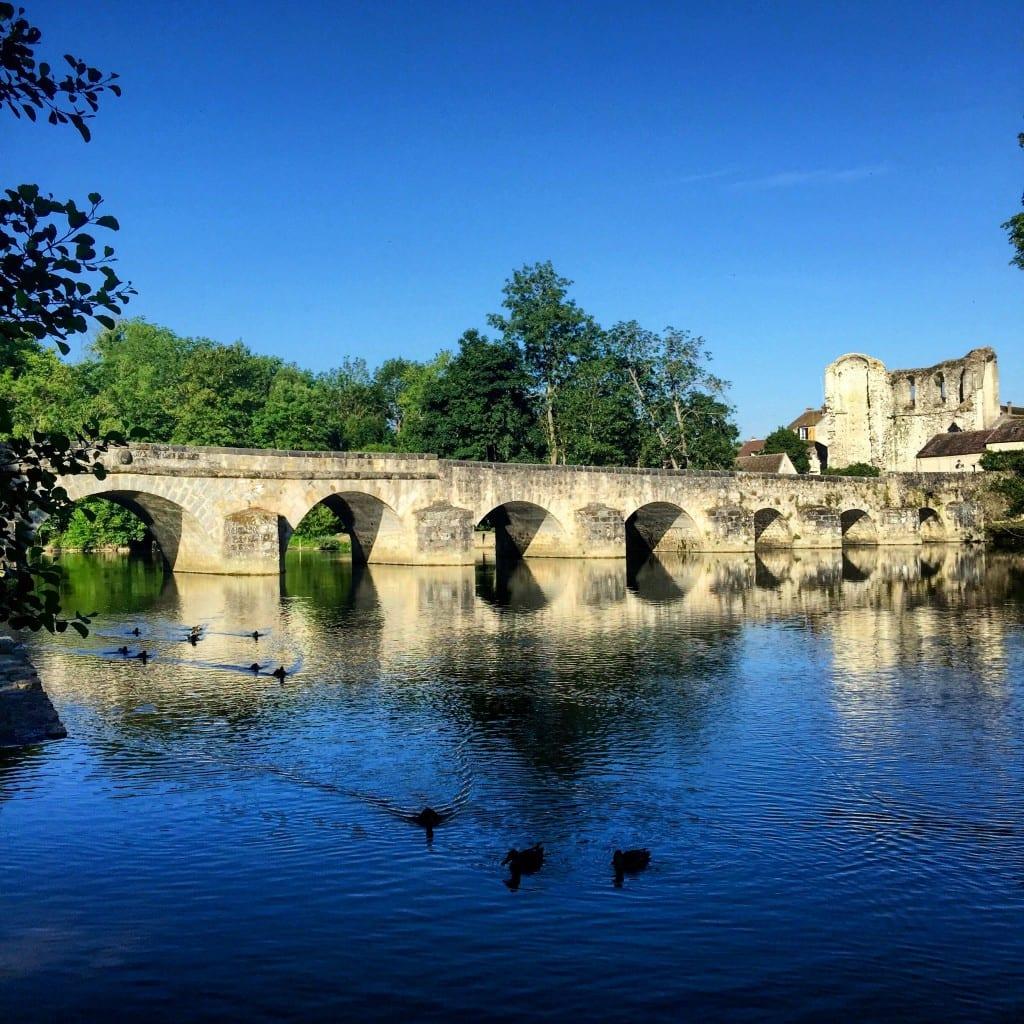 a bridge over a lake