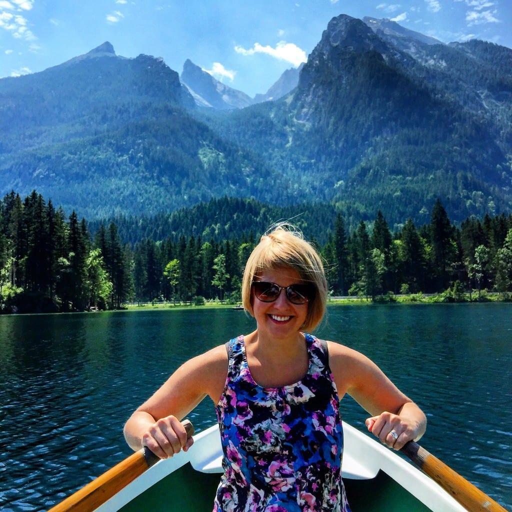 A person in a boat in a body of water