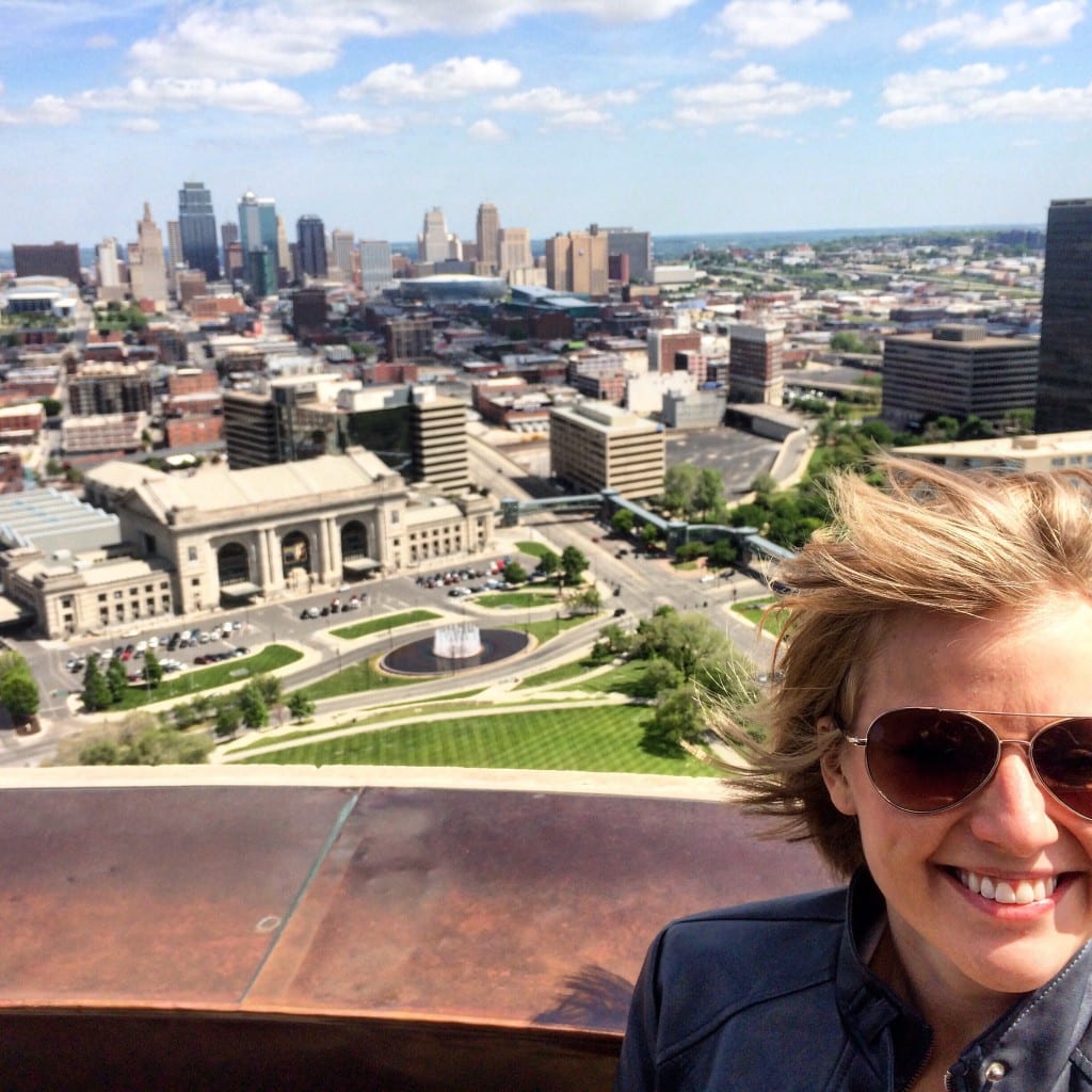 A person wearing sunglasses taking a selfie in Kansas City