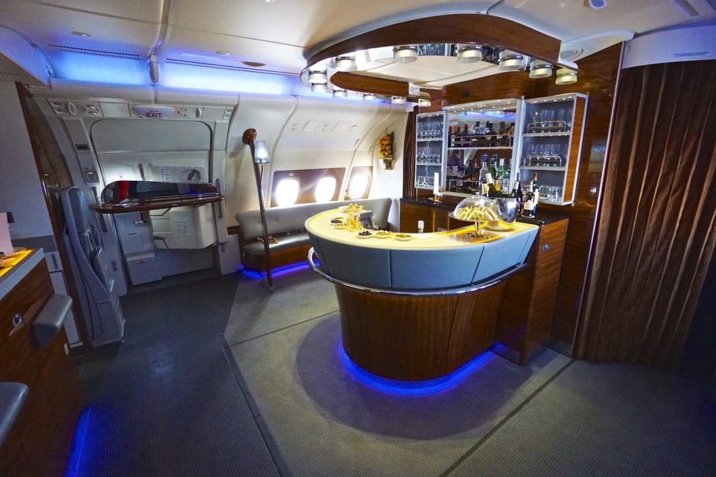 Emirates A380 bar