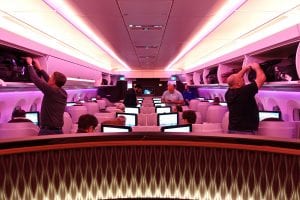 qatar business class cabin