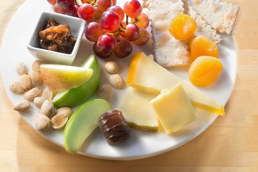 A plate of food on a table