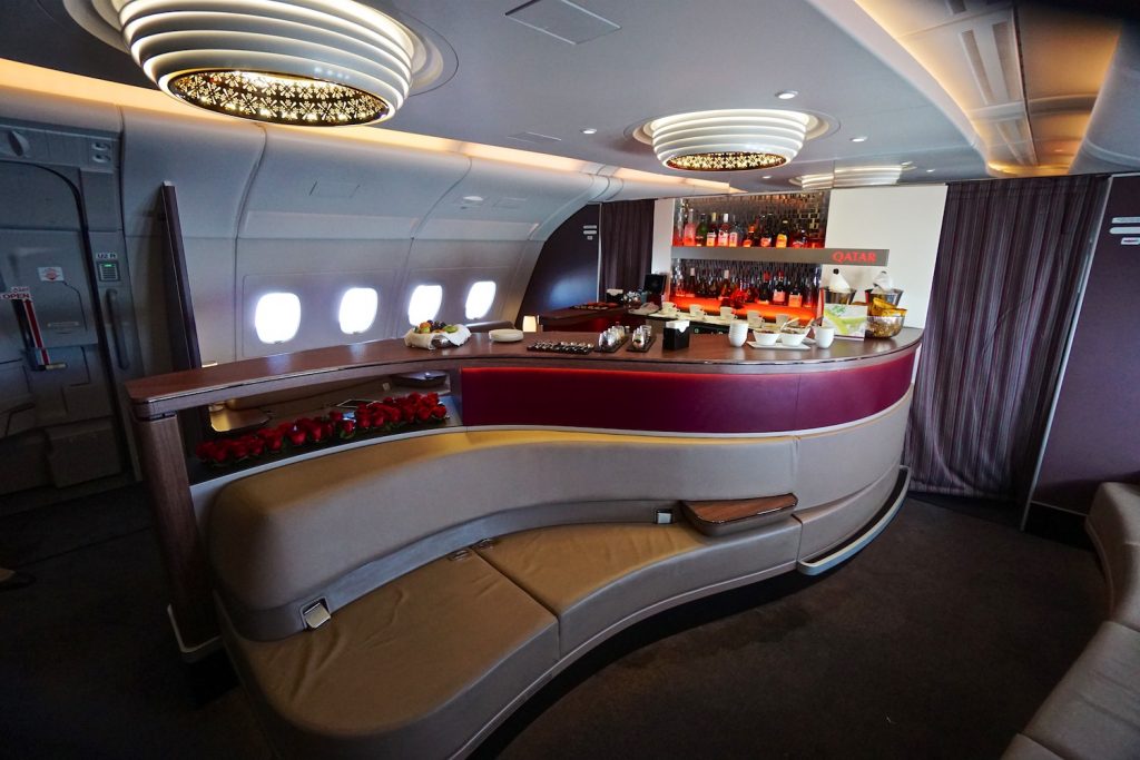 qatar A380 bar