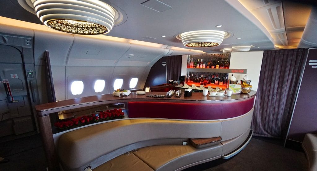 qatar airways first class bar