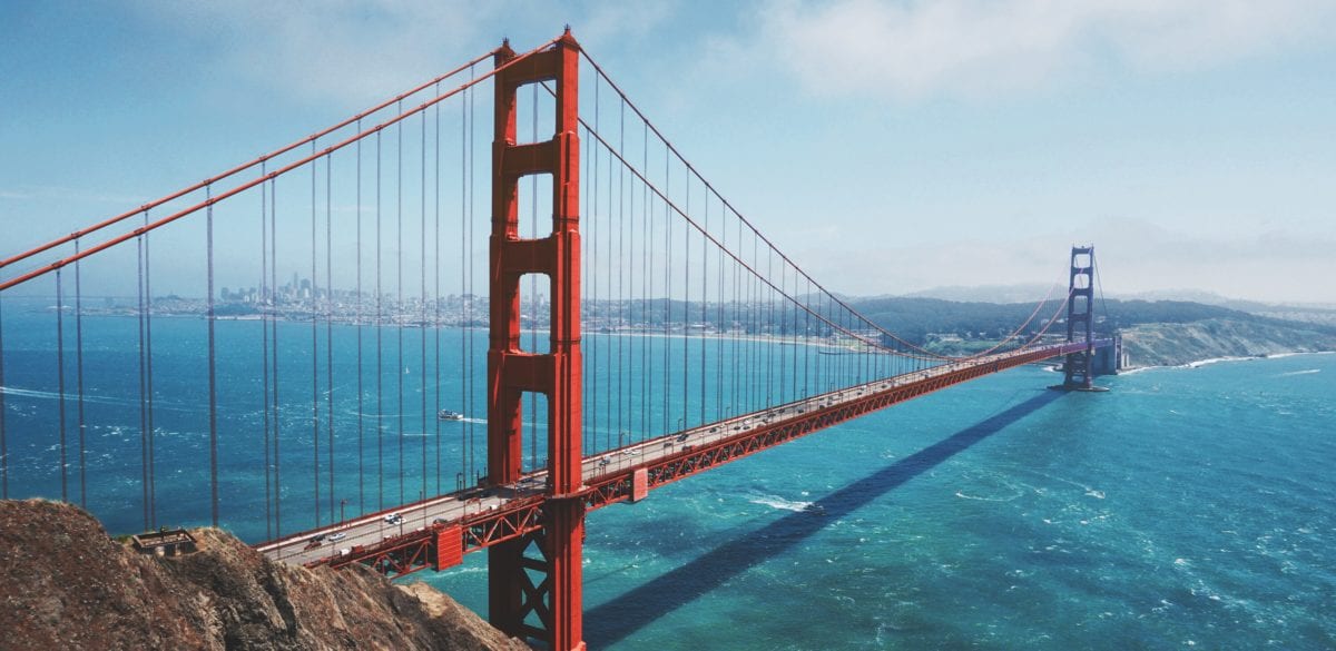 Golden Gate Bridge over a body of water