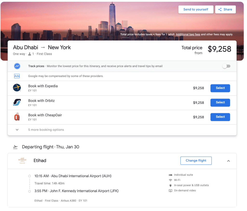 google flights pricing