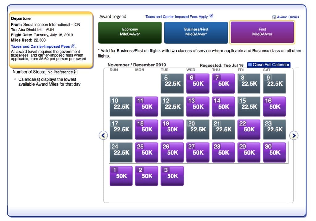 american airlines award pricing