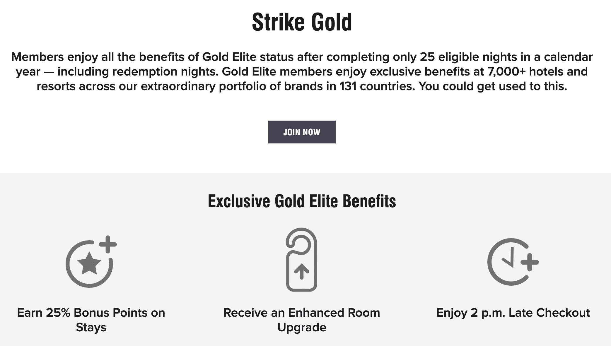 Marriott Gold Elite Status benefits information