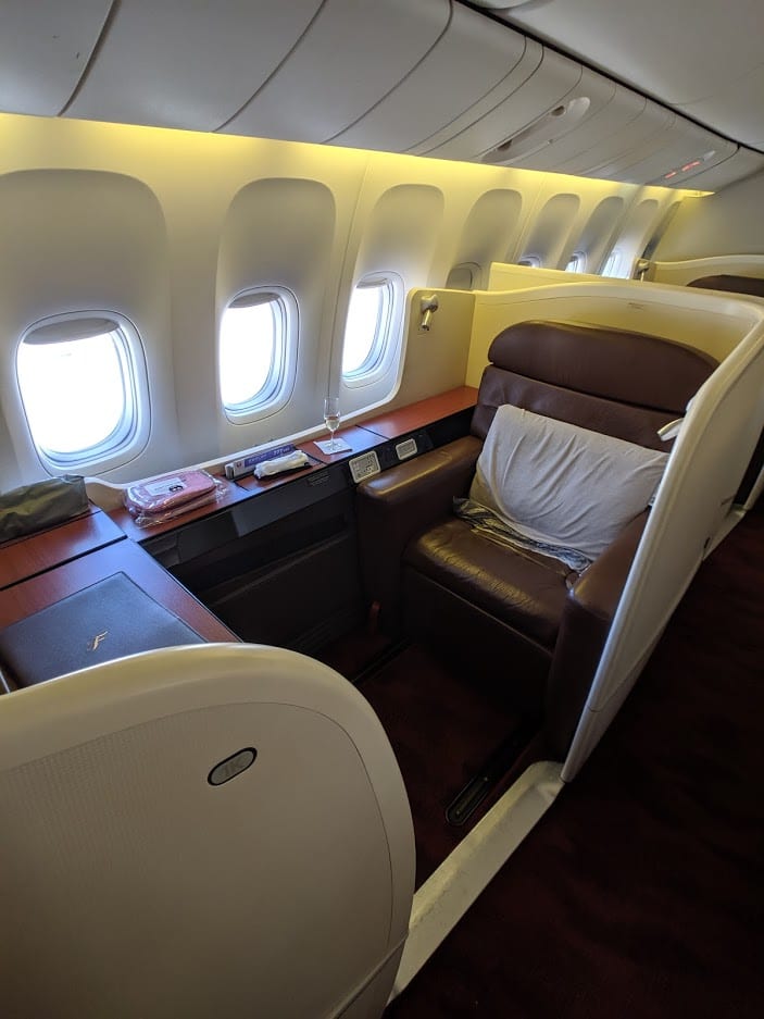 japan airlines first class seat