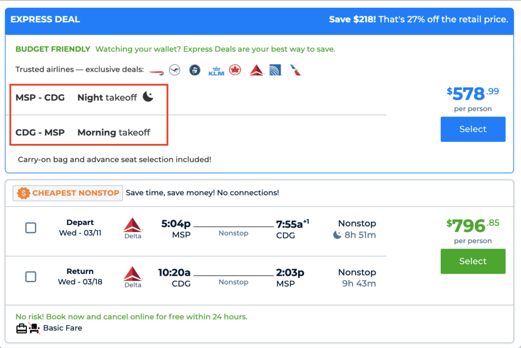 Priceline one way store flights