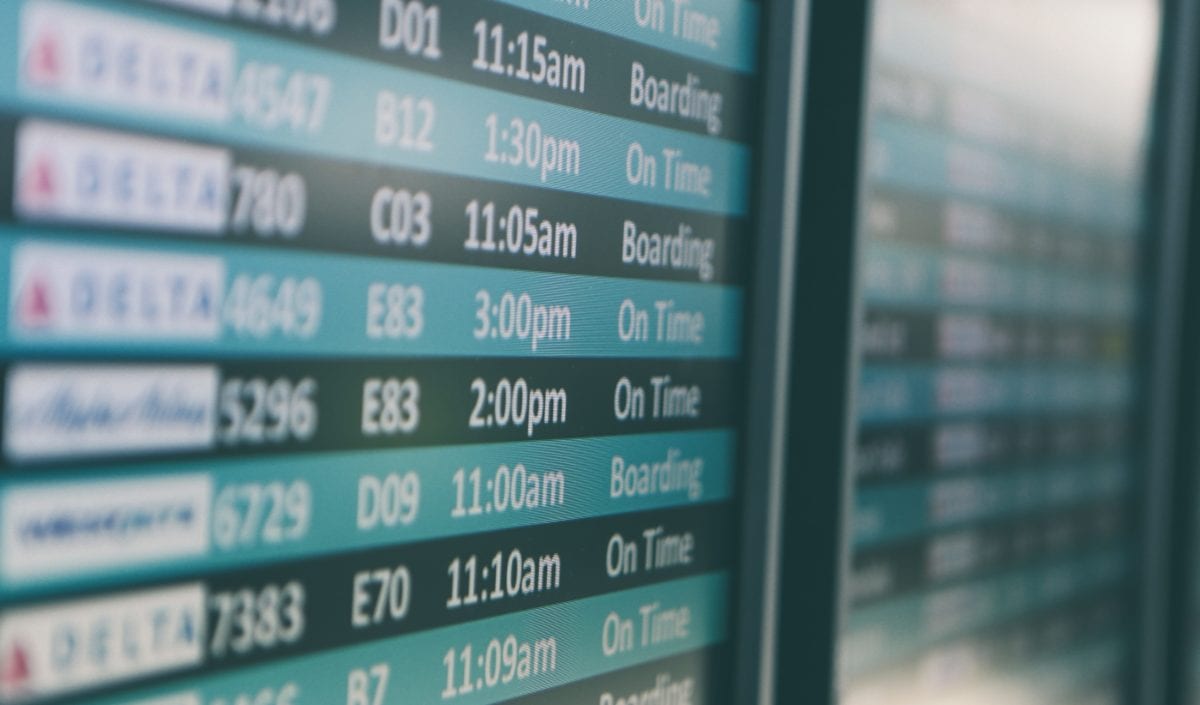 airport departures board