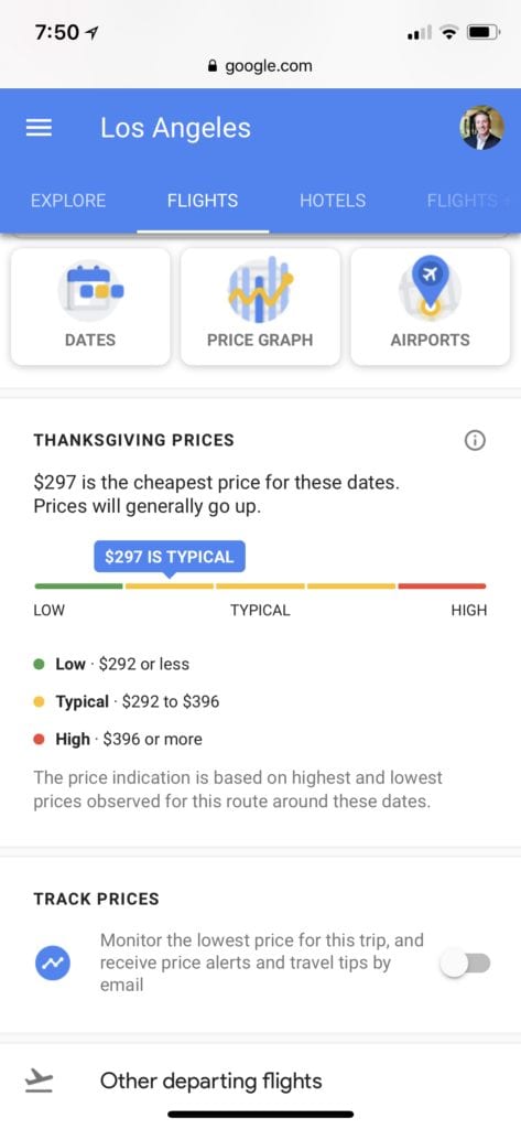 Google Flights Deals