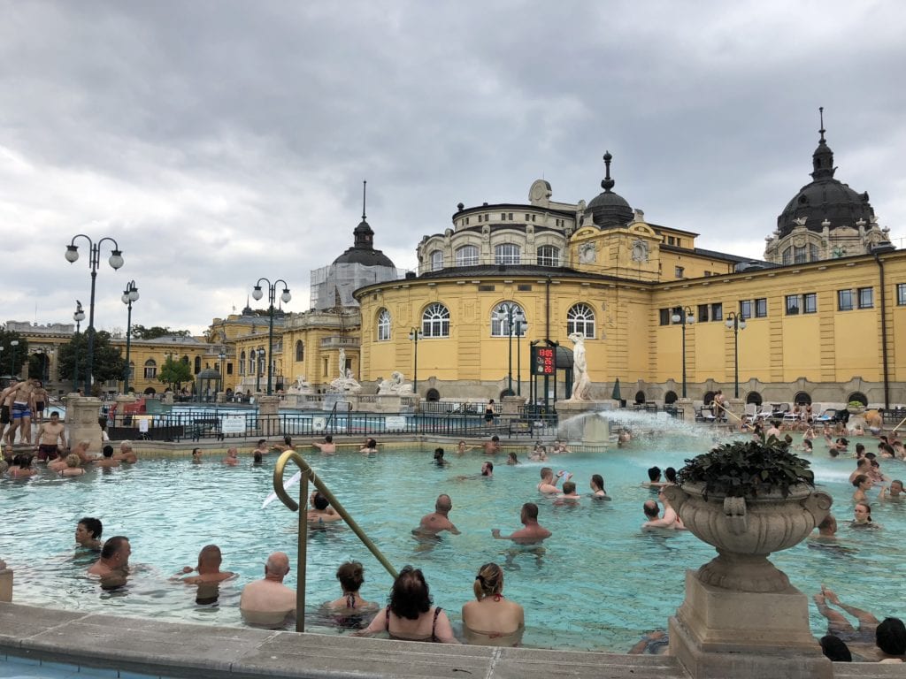 Szechenyi Baths Outdoor Pools in Budapest