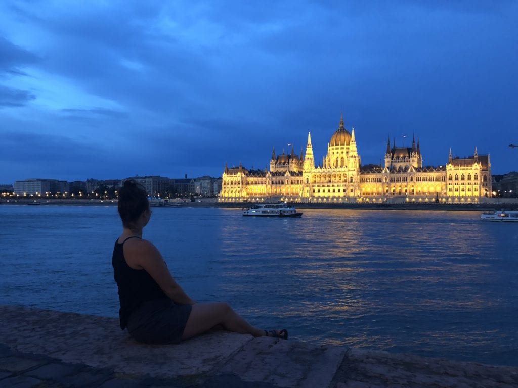 Evening view of the Parliament House in Budapest