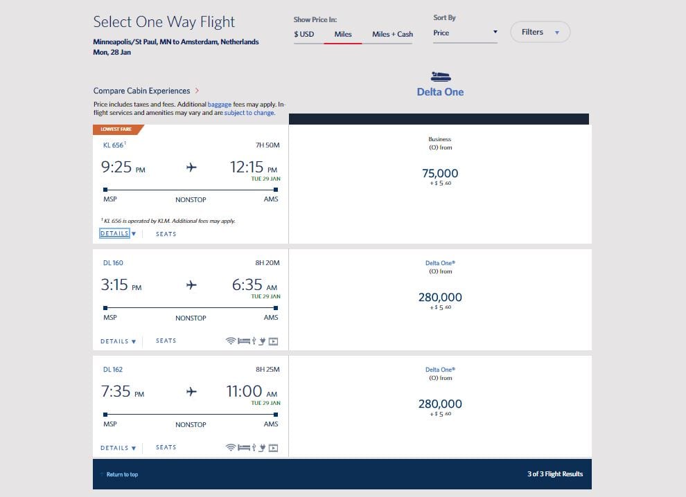 Delta SkyMiles Pricing