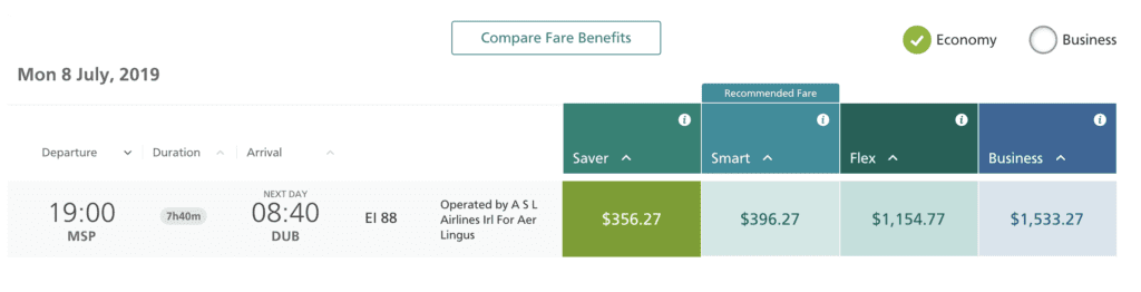 Aer Lingus Minneapolis