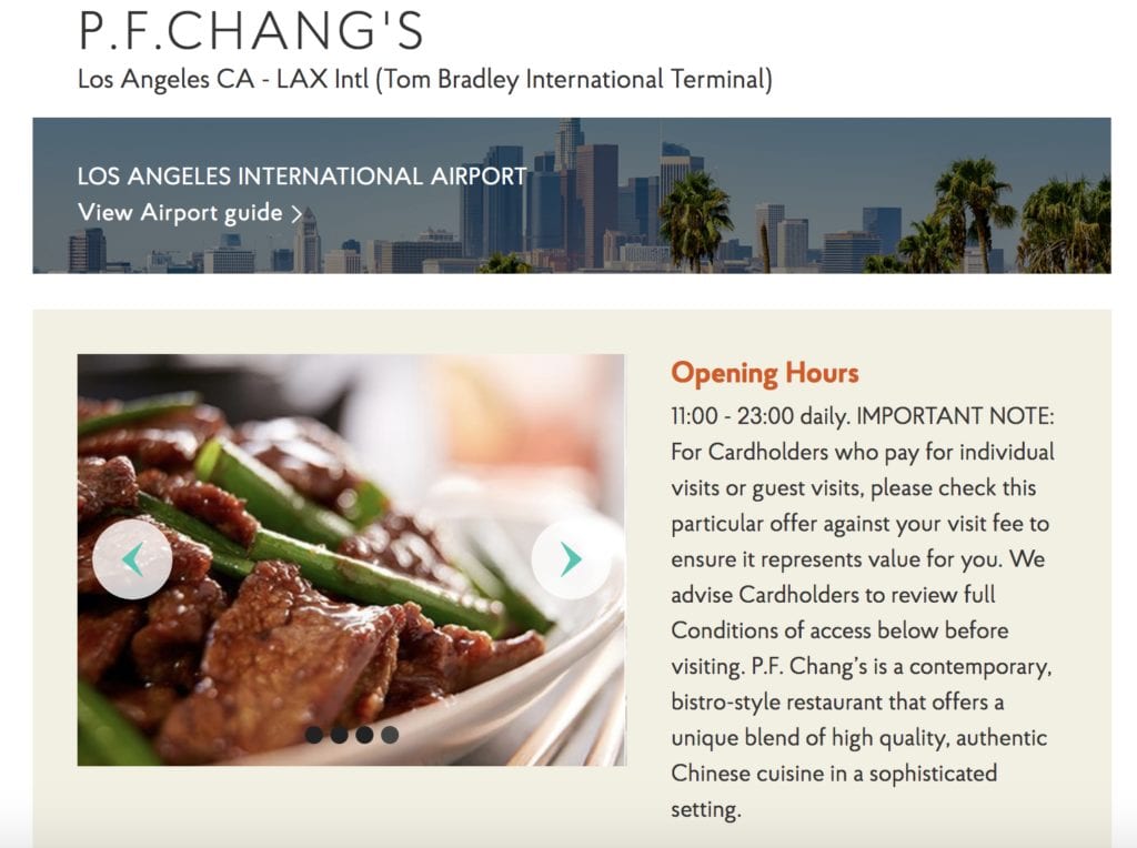 P.F. Chang's Priority Pass