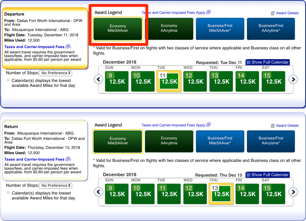 Reduced Mileage Awards