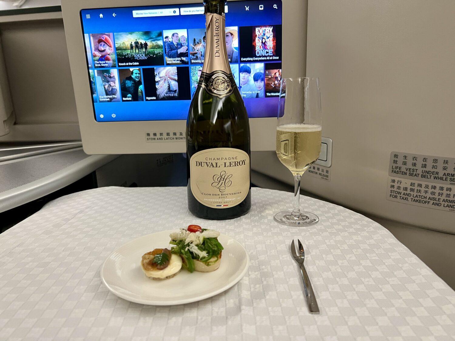 eva air business class dinner