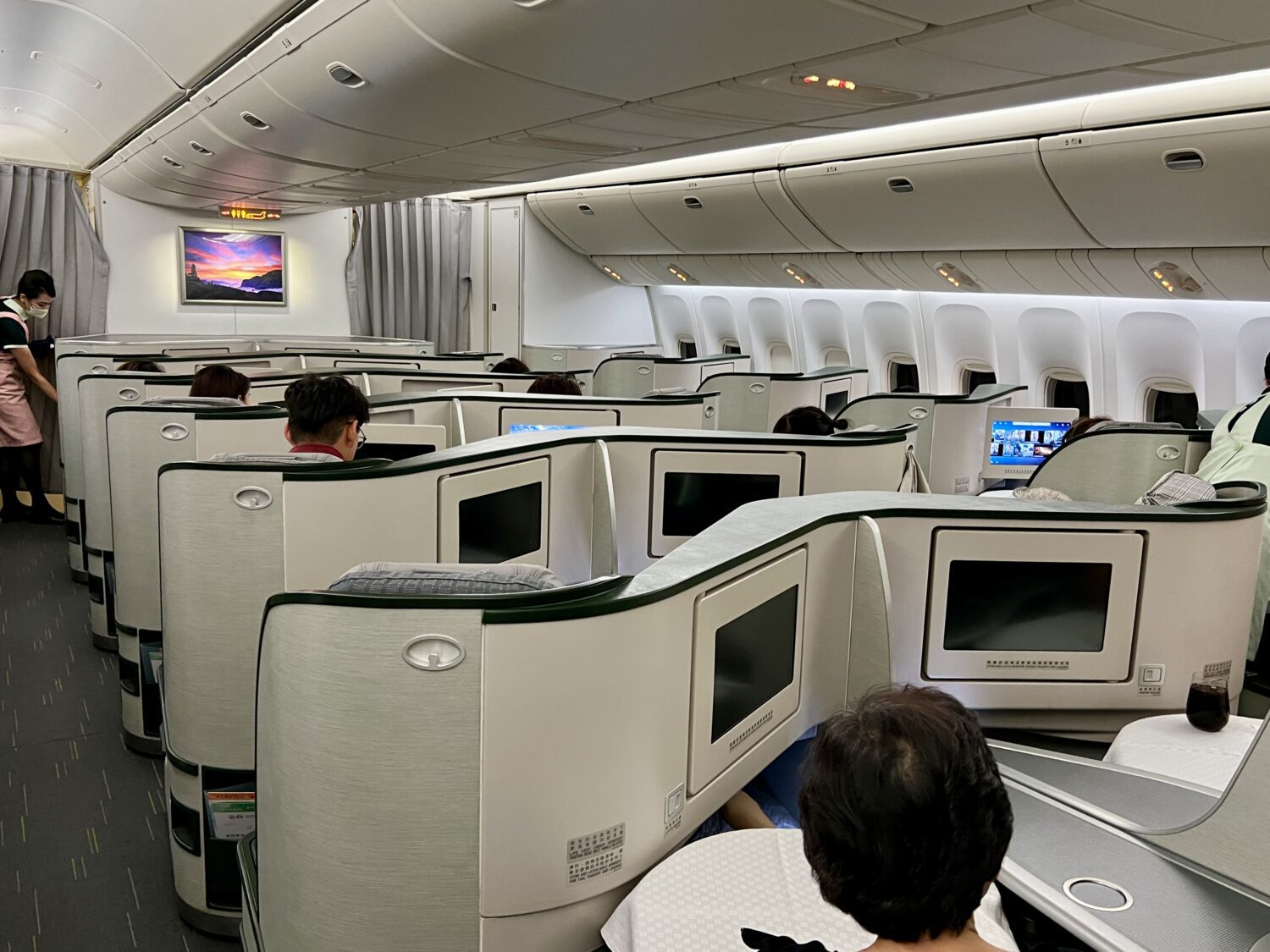 eva air business class cabin