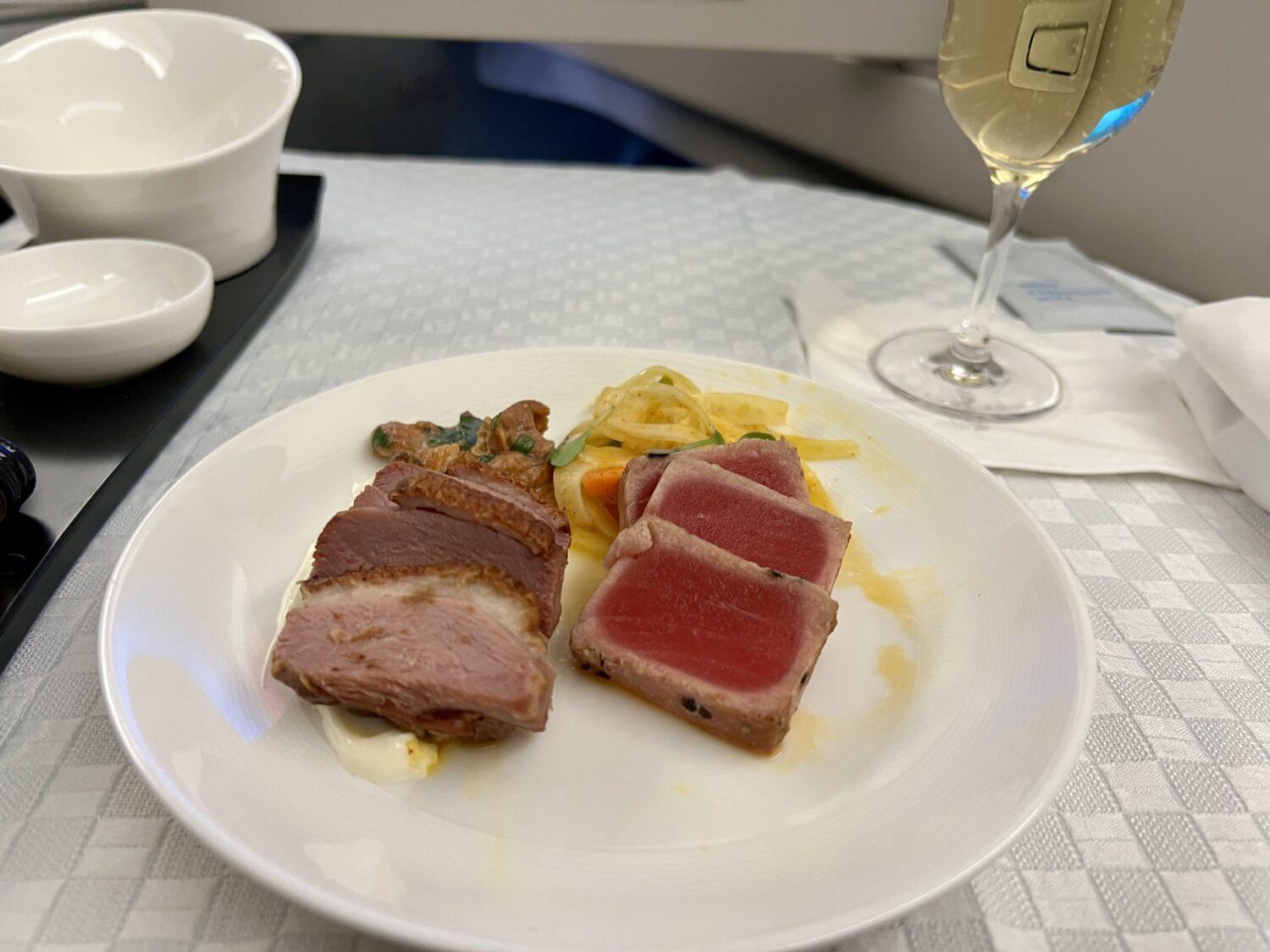 eva air business class dinner