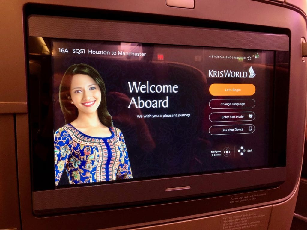 singapore business class IFE