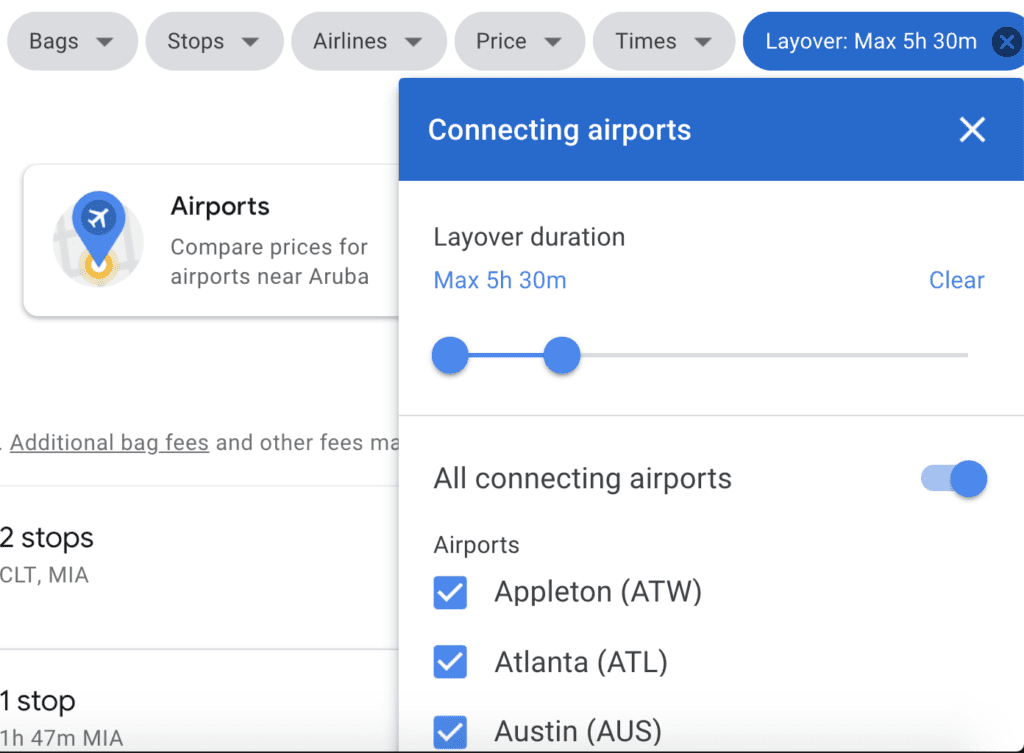 google flights search