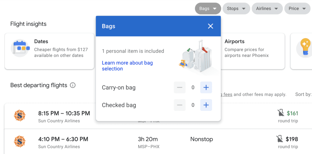 google flights tool