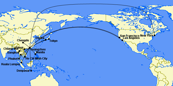 new york to canton china map