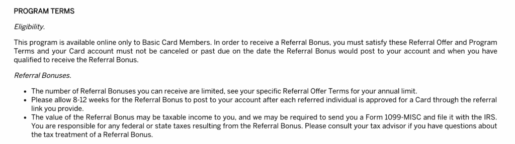 Amex Refer a Friend Tax