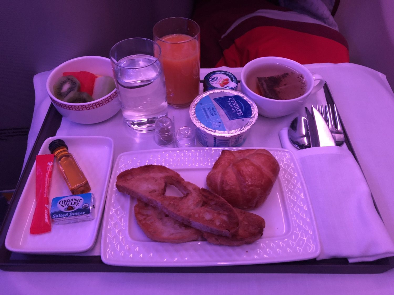 Iberia Business Class breakfast