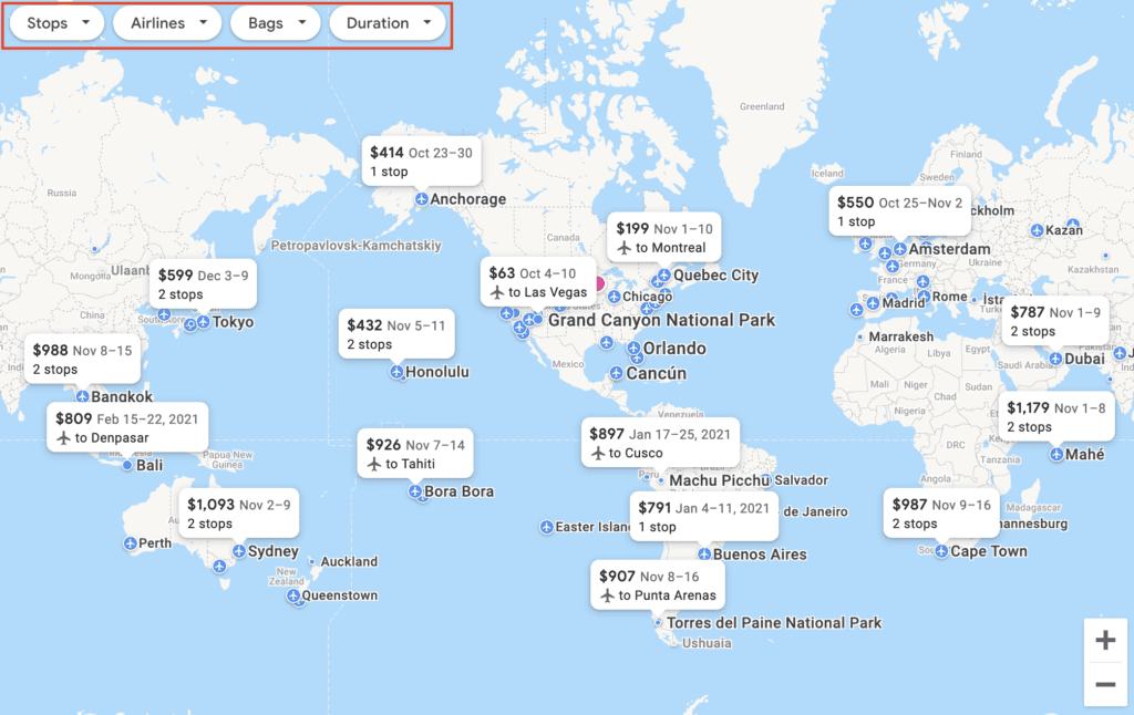 google flights explore