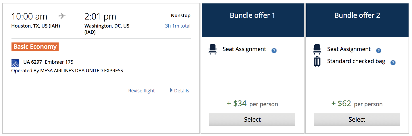 united basic economy seat