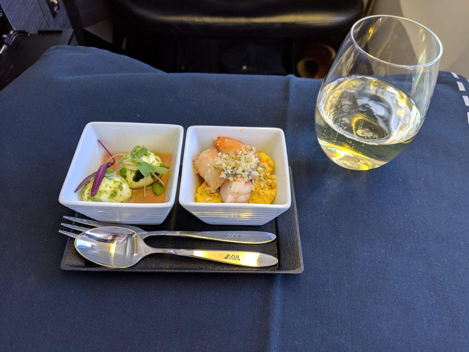 Japan Airlines Business Class amuse bouche