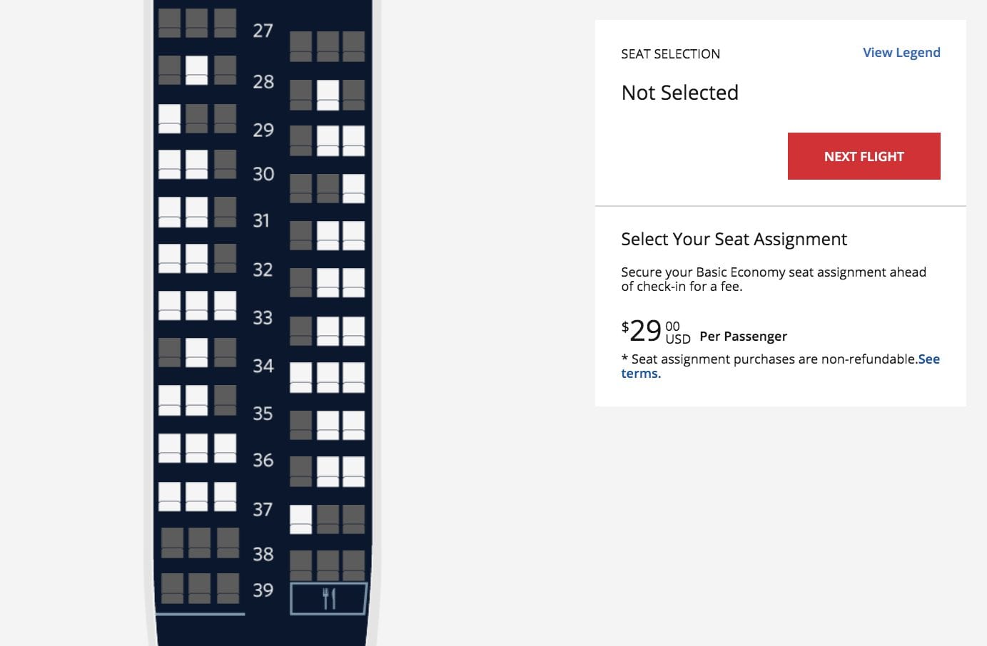 basic economy seat assignment fee