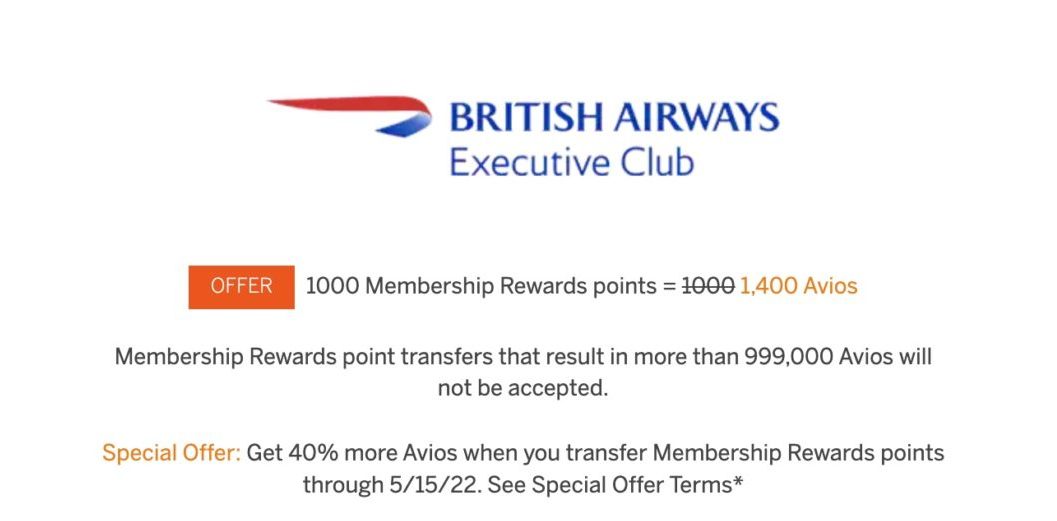 amex ba transfer bonus