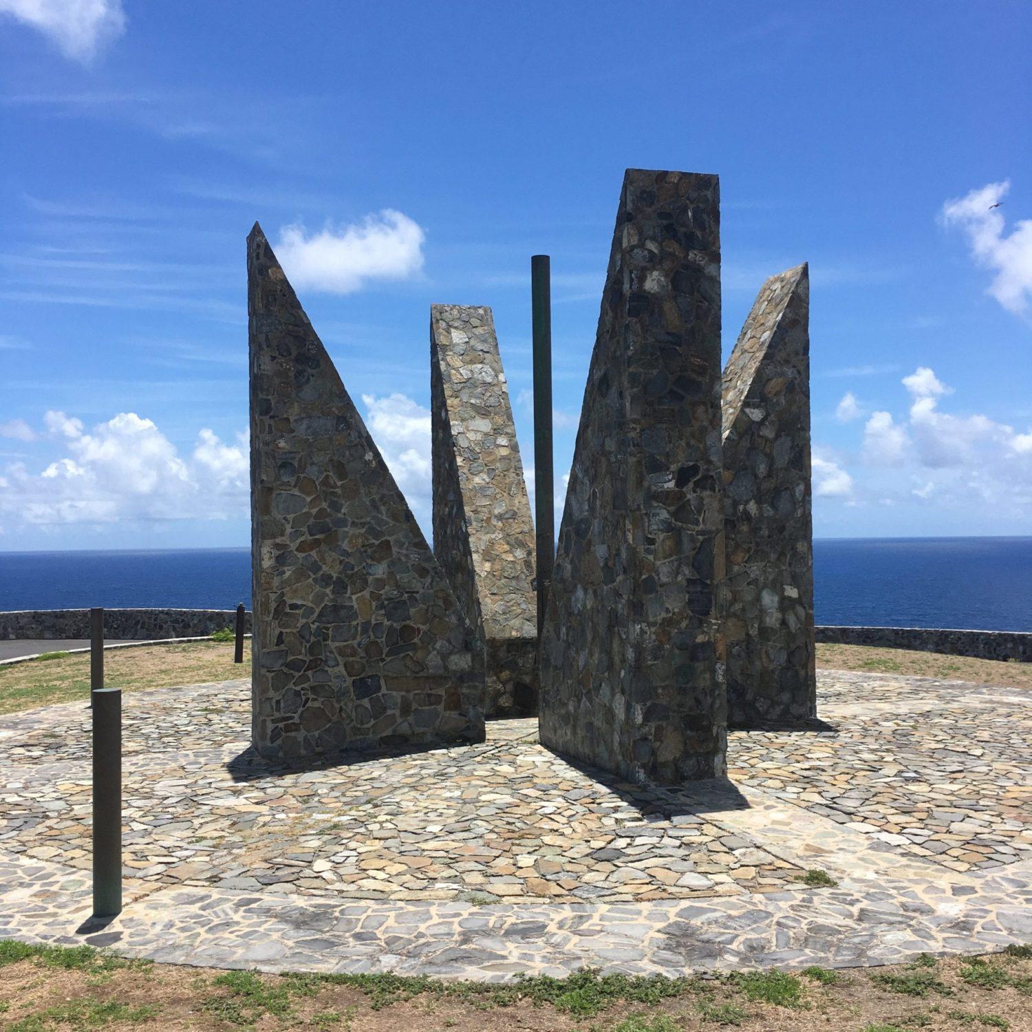 A view of a stone monument