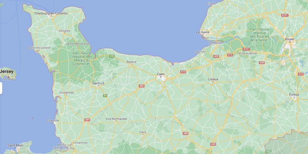 Map of Normandy, France