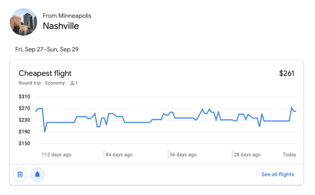 price tracker flights google