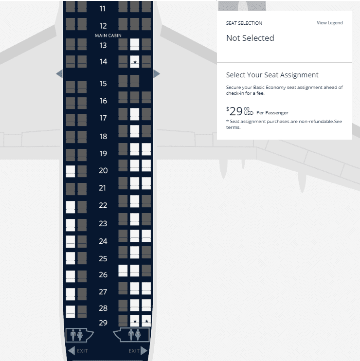 Delta basic economy fares seat map