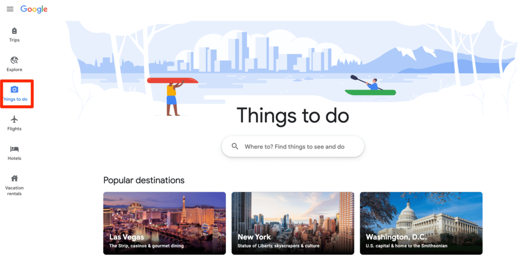 Google Trips things to do