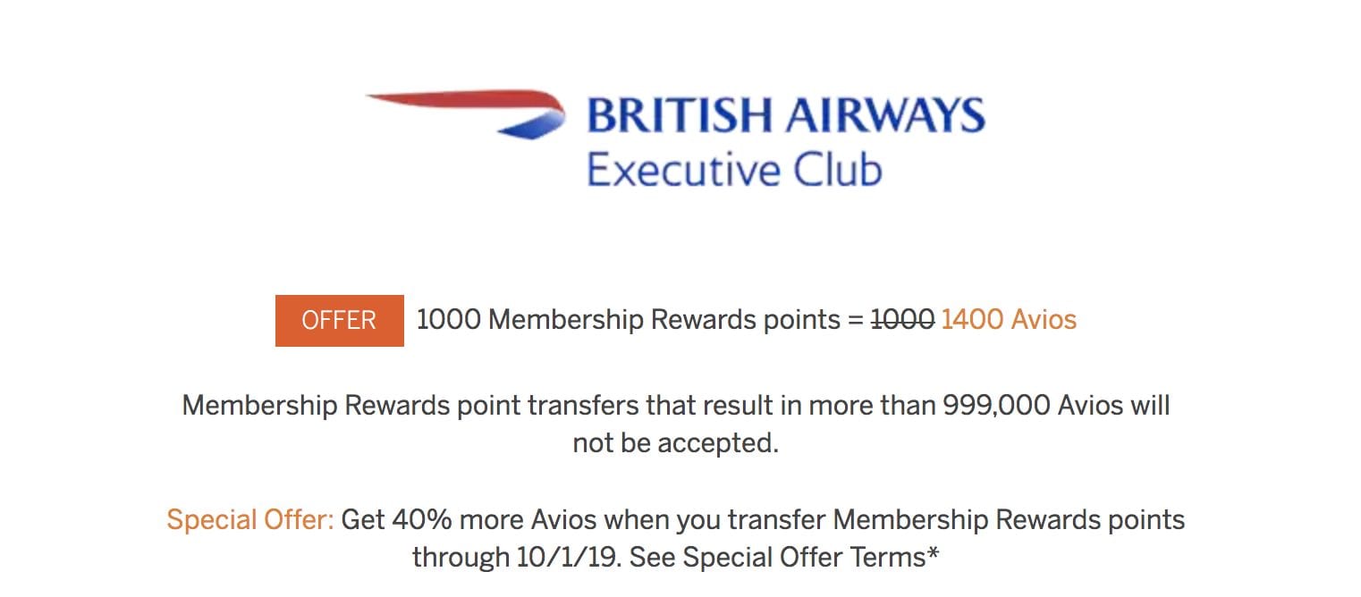 british airways transfer bonus