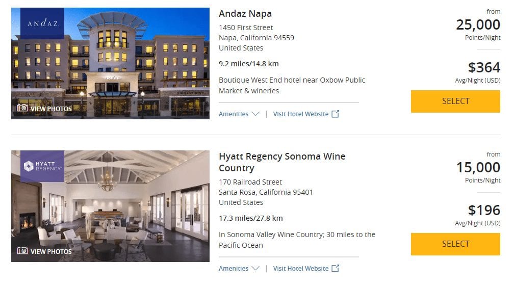 napa valley hotels