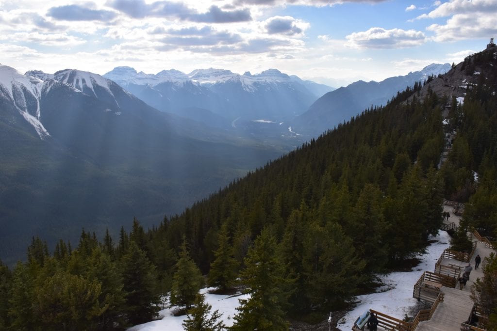 A view of a snow covered mountain