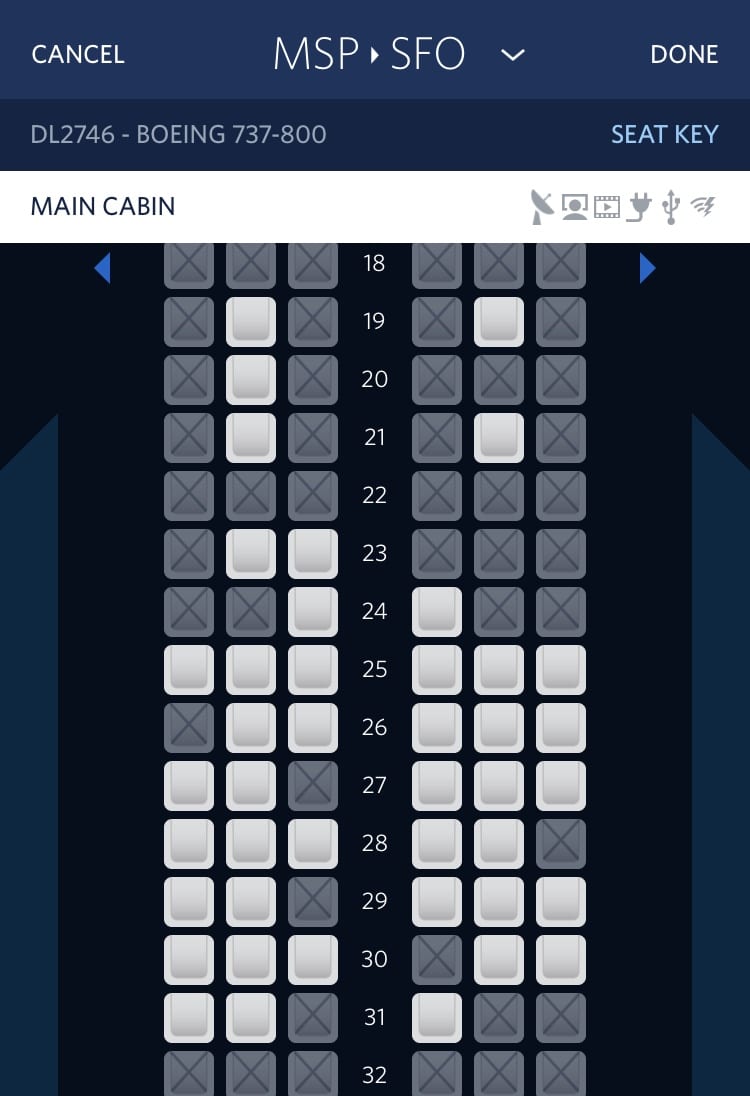 delta seat map