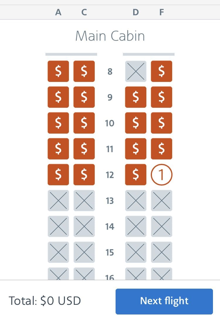 american airlines seat selection fee basic economy