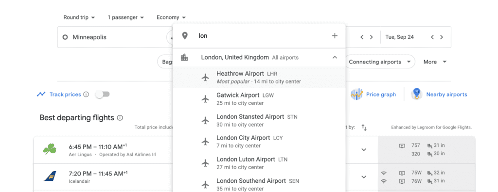 google flights multiple cities