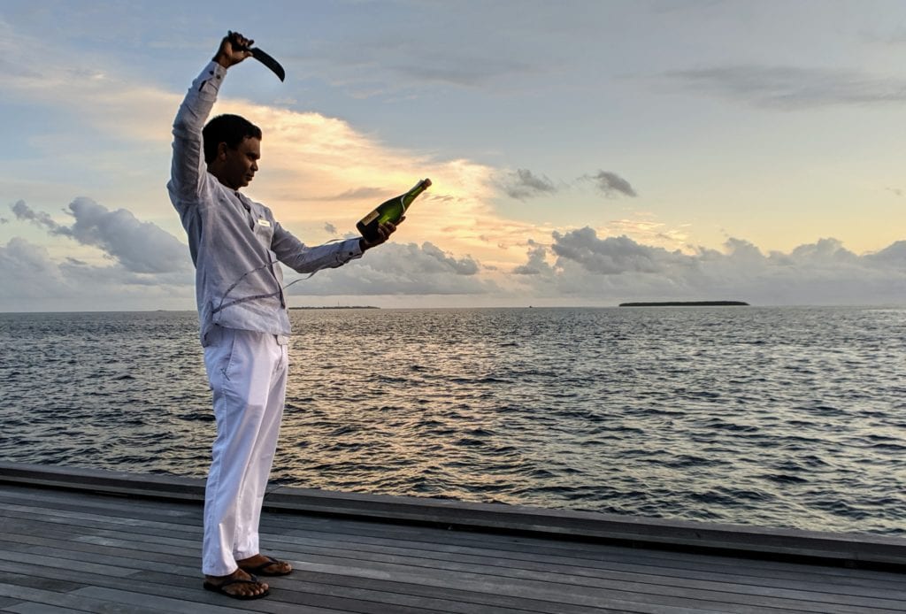 Champagne Sabering St. Regis Maldives