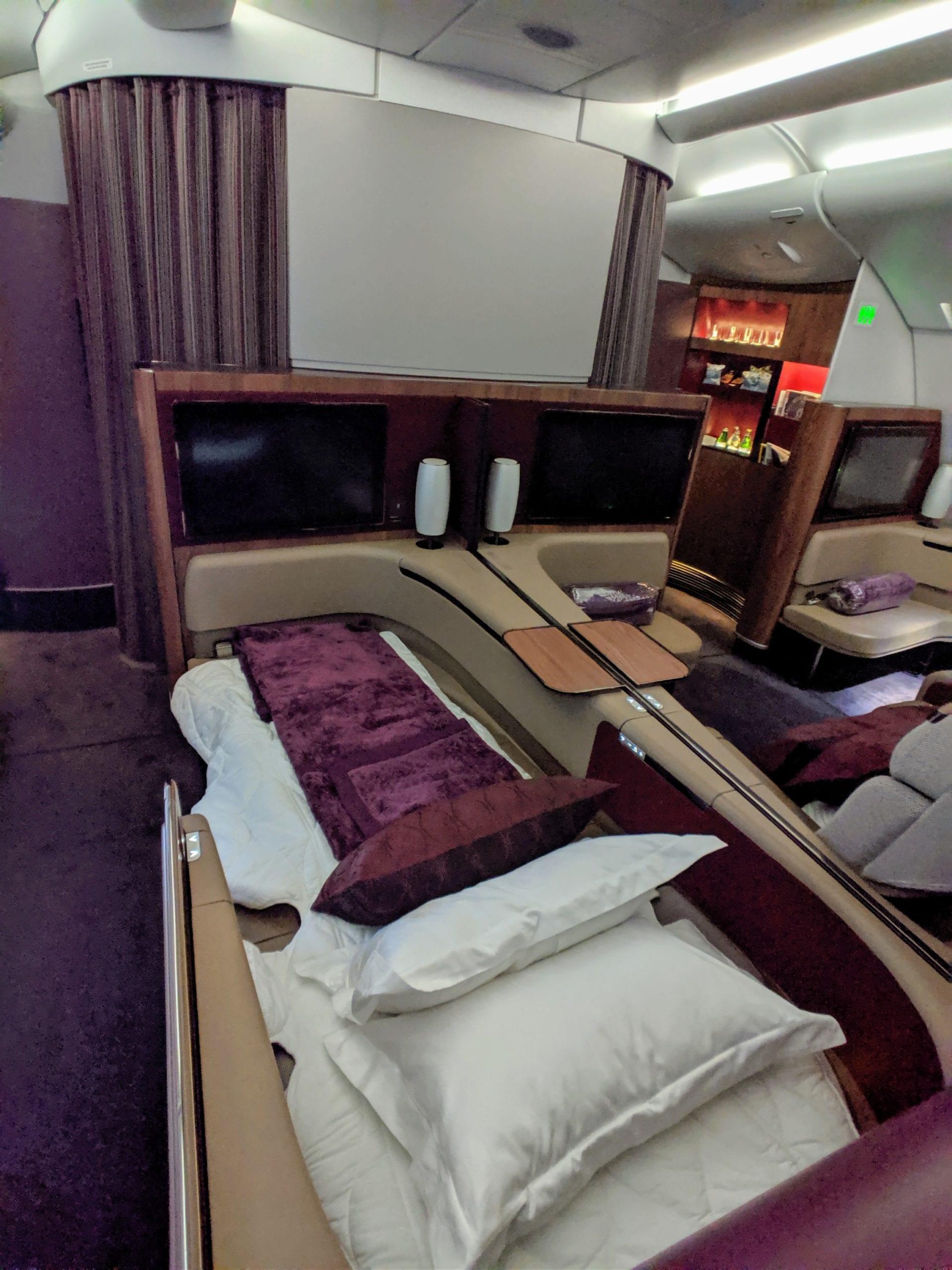 qatar airways first class bed